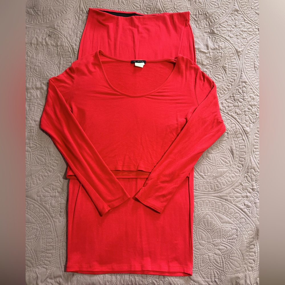 Red Skirt Set